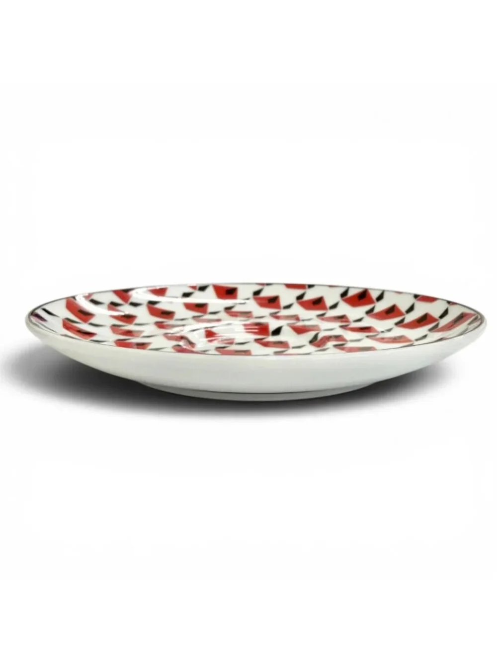 Prada Collection Porcelain Tea Cup Set Vienna Red Cup Saucer Tableware White